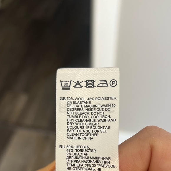 Reiss Emmy orange wide leg tailored wool blend trouser pants size 4 office - Picture 16 of 16